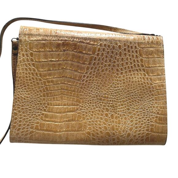 Amelia Berko Vintage Leather Tan Clutch Handbag, Retro Purse, Italian Leather - Picture 6 of 11